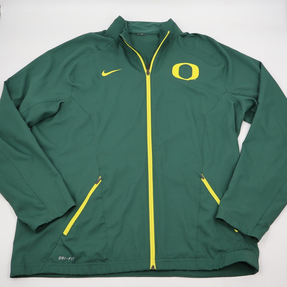 Nike Oregon Ducks Jacket Mens XXL Green Yellow Dri-FIT Full Zip 30270X-OD5